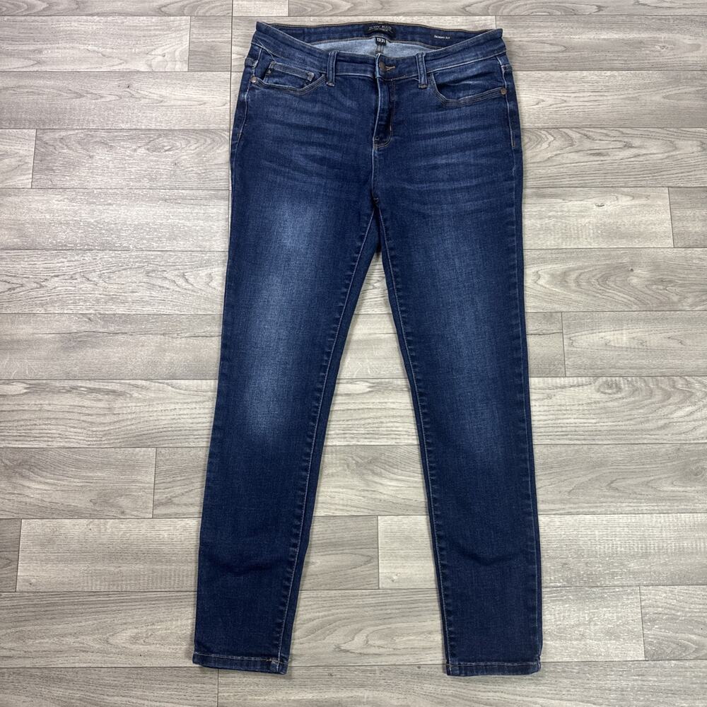Judy Blue Skinny Fit Denim Jeans Mid Rise Dark Wash sz 13/31